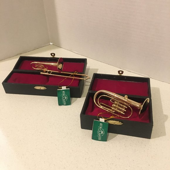 NWT Kurt Adler Musical Instrument Brass Ornaments